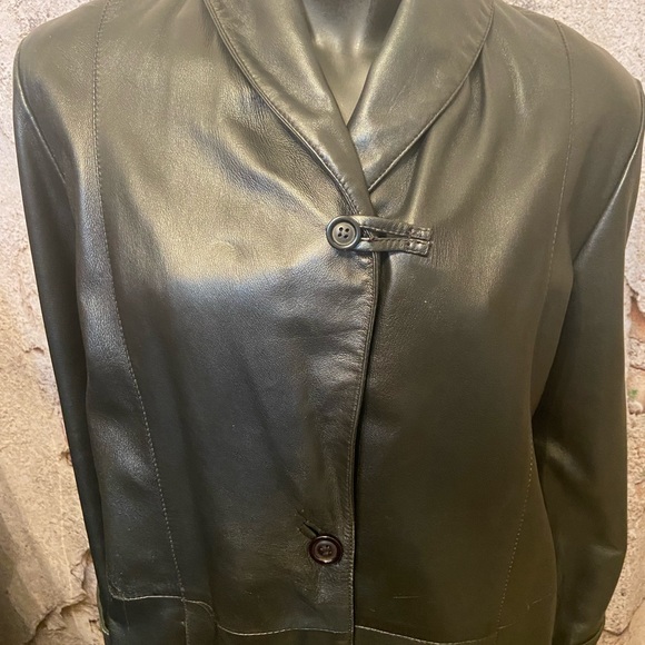 Bod & Christensen Long Black Leather Jacket - Picture 9 of 11